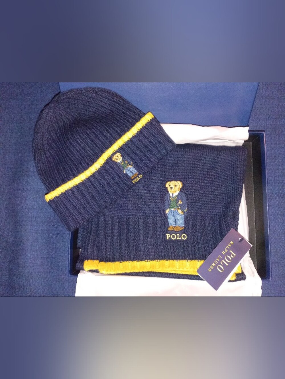 Polo Ralph Lauren Bear Beanie & Scarf Set - Picture 2 of 3